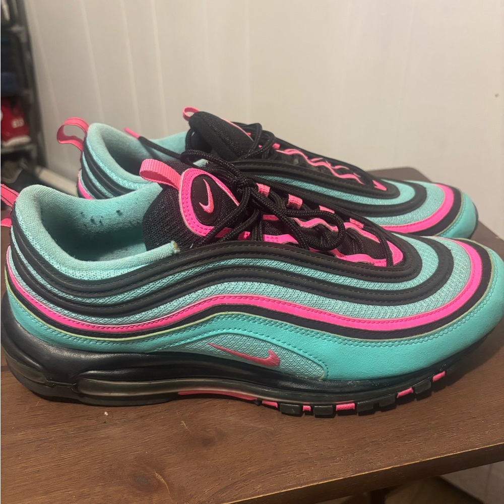 Nike Air Max 97 Black and Teal with Pink Accents